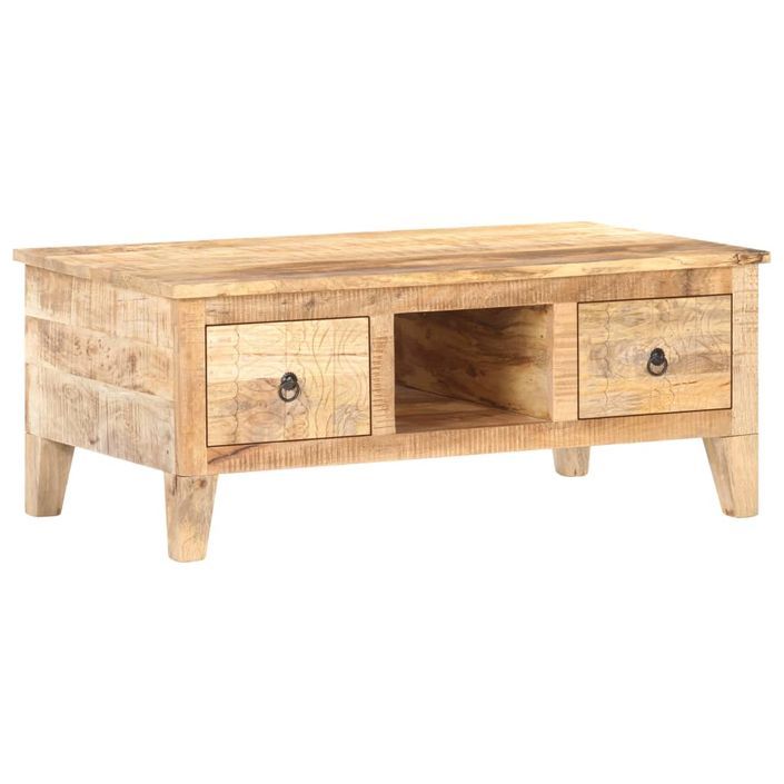 Table basse 100x55x40 cm Bois de manguier brut - Photo n°8