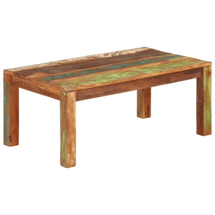 Table basse 100x55x40 cm bois de récupération massif - Photo n°8