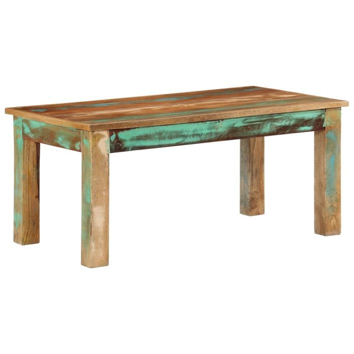 Table basse 100x55x45 cm bois de récupération massif - Photo n°8