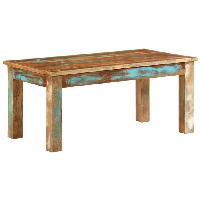 Table basse 100x55x45 cm bois de récupération massif - Photo n°9