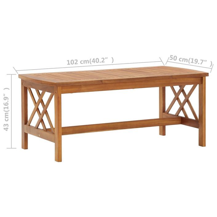 Table basse 102x50x43 cm Bois d'acacia solide 2 - Photo n°6