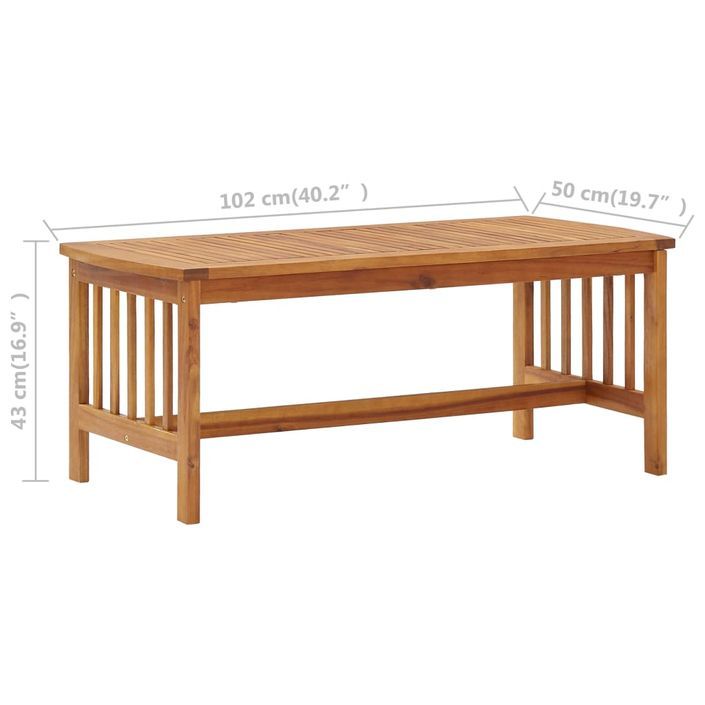 Table basse 102x50x43 cm Bois d'acacia solide - Photo n°6