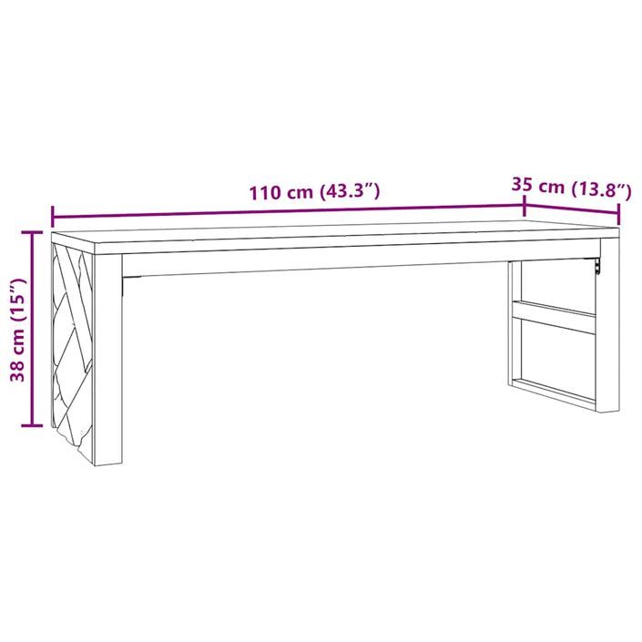 Table basse 110x35x38 cm bois massif de teck - Photo n°9