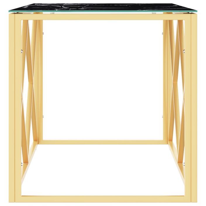 Table basse 110x45x45 cm acier inoxydable et verre - Photo n°4