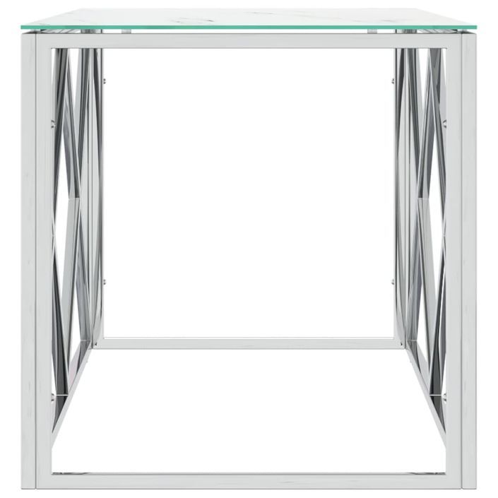 Table basse 110x45x45 cm acier inoxydable et verre - Photo n°4