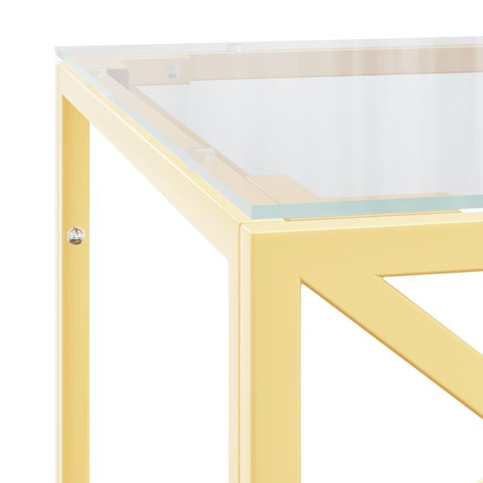 Table basse 110x45x45 cm acier inoxydable et verre - Photo n°5