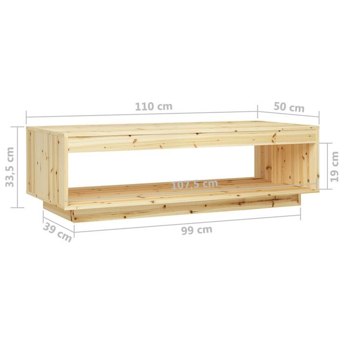 Table basse 110x50x33,5 cm Bois de sapin massif 2 - Photo n°8