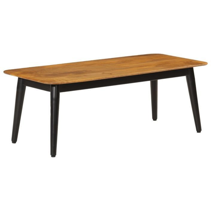 Table basse 110x50x40 cm bois massif de manguier et fer - Photo n°8