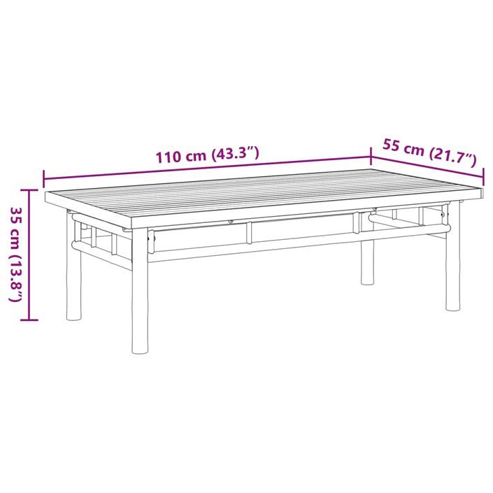 Table basse 110x55x35 cm bambou - Photo n°8