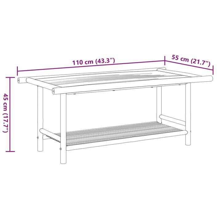 Table basse 110x55x45 cm bambou - Photo n°8