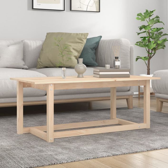 Table basse 110x55x45 cm Bois massif de pin - Photo n°1