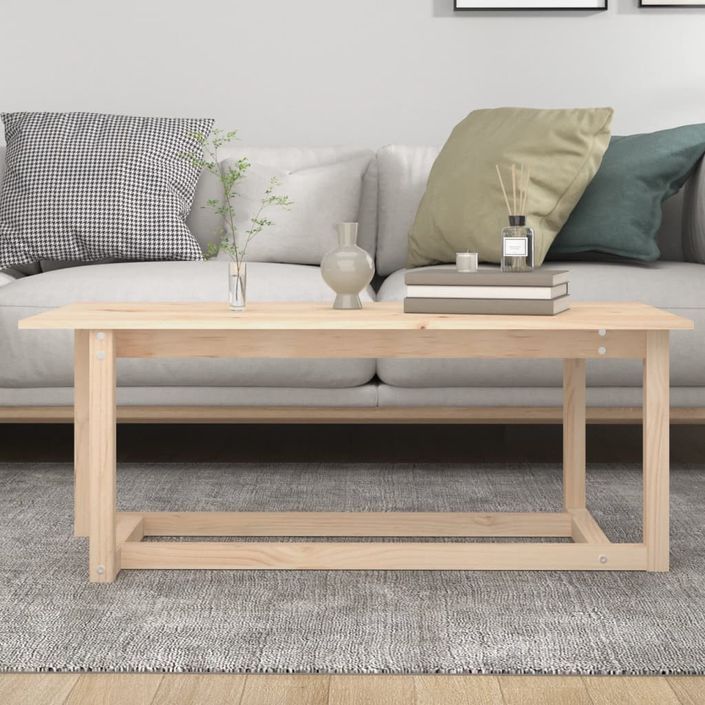 Table basse 110x55x45 cm Bois massif de pin - Photo n°5