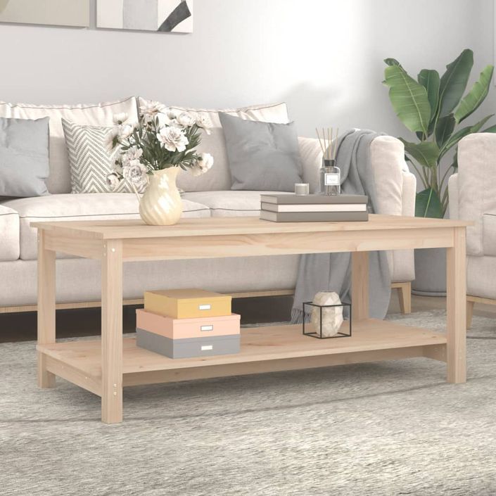 Table basse 110x55x45 cm Bois massif de pin - Photo n°3