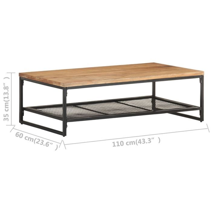 Table basse 110x60x35 cm Bois d'acacia massif 2 - Photo n°6