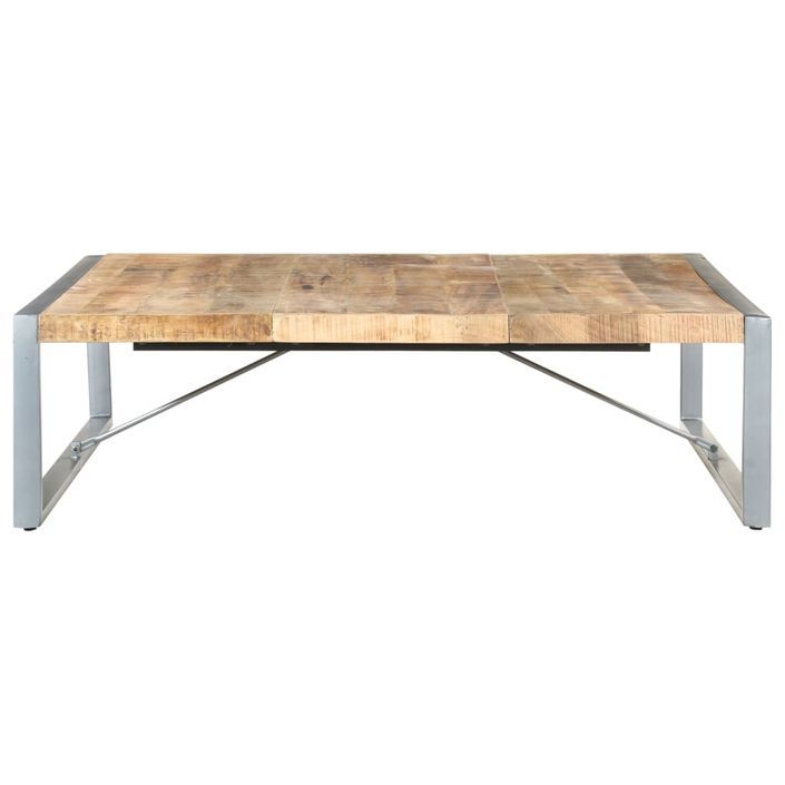 Table basse 140x140x40 cm Bois de manguier brut - Photo n°2