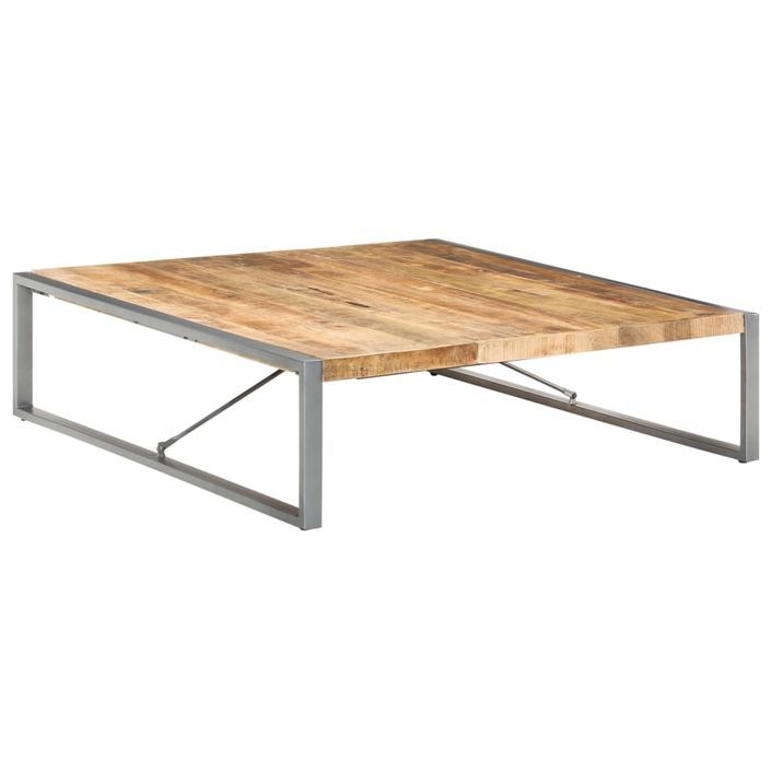 Table basse 140x140x40 cm Bois de manguier brut - Photo n°7