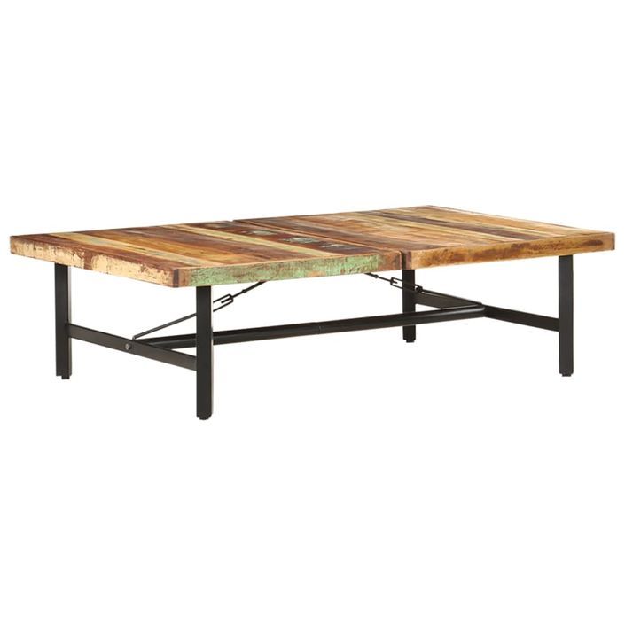 Table basse 142x90x42 cm Bois de récupération massif - Photo n°9