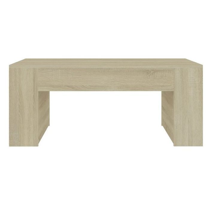 Table basse 2 étagères bois chêne sonoma clair Lavozi - Photo n°2