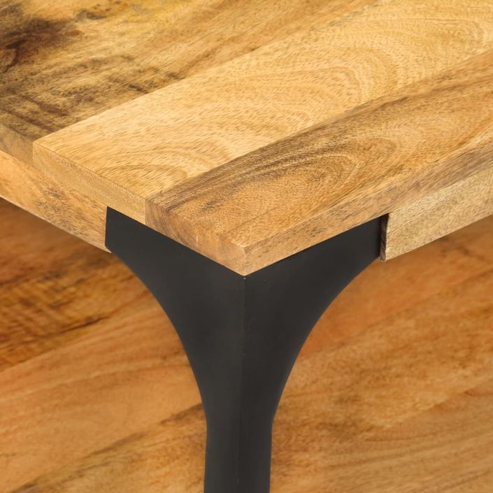 Table basse 2 niveaux 100x55x38cm bois manguier massif et acier - Photo n°5