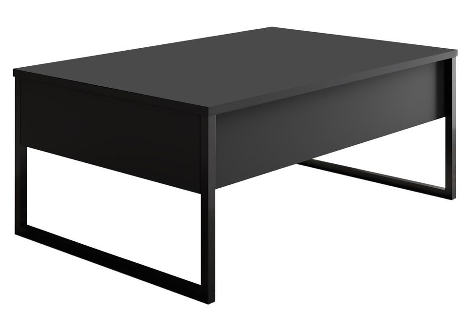 Table basse 2 tiroirs mélaminé gris et blanc Sed 110 cm - Photo n°5