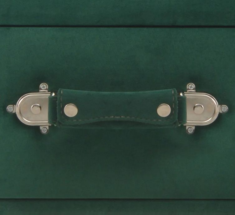 Table basse 2 tiroirs velours vert et pieds pinède noir First - Photo n°7