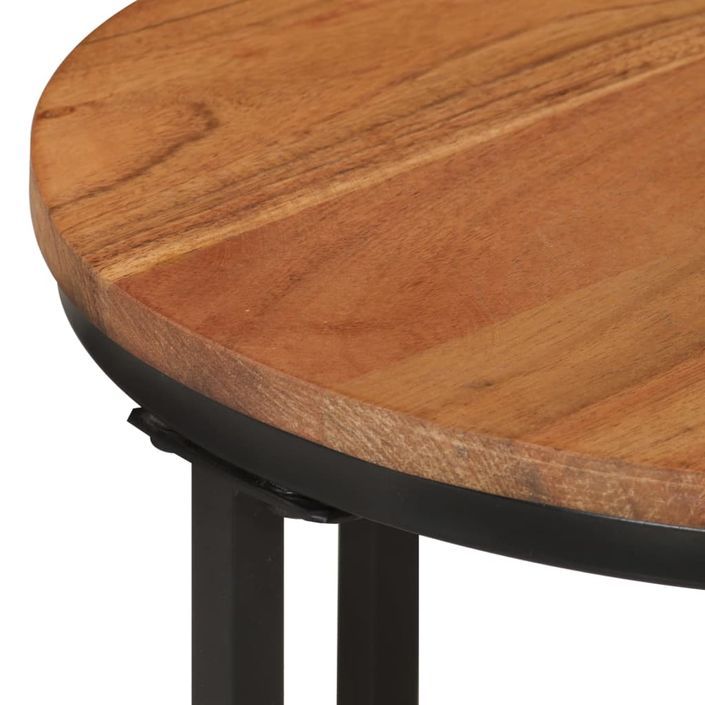Table basse 35x35x30 cm bois massif acacia et fer - Photo n°4