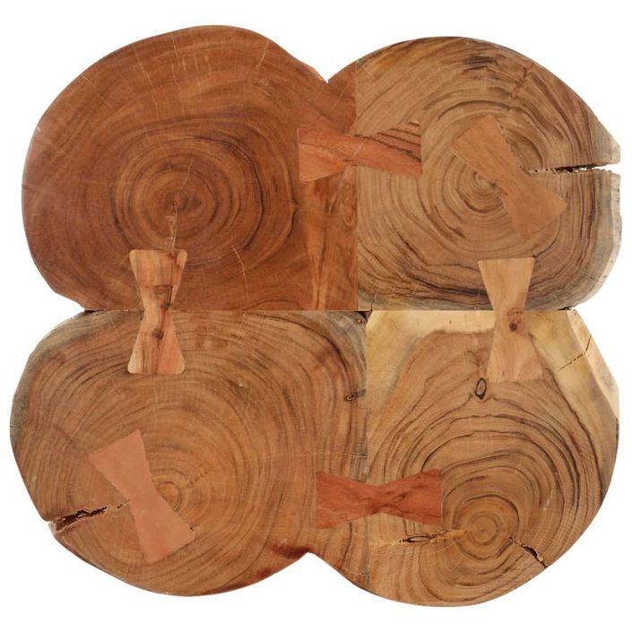 Table basse 36 cm 4 troncs bois d'acacia massif - Photo n°3