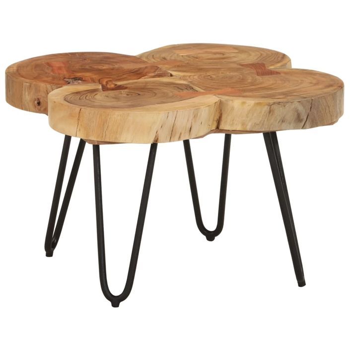 Table basse 36 cm 4 troncs bois d'acacia massif - Photo n°8