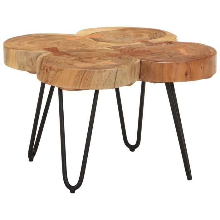 Table basse 36 cm 4 troncs bois d'acacia massif - Photo n°9