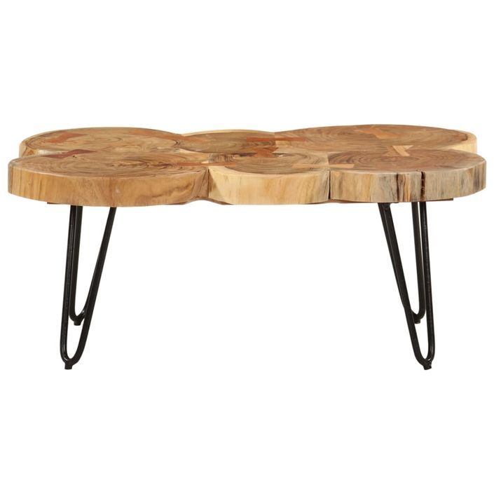 Table basse 36 cm 6 troncs bois d'acacia massif - Photo n°2