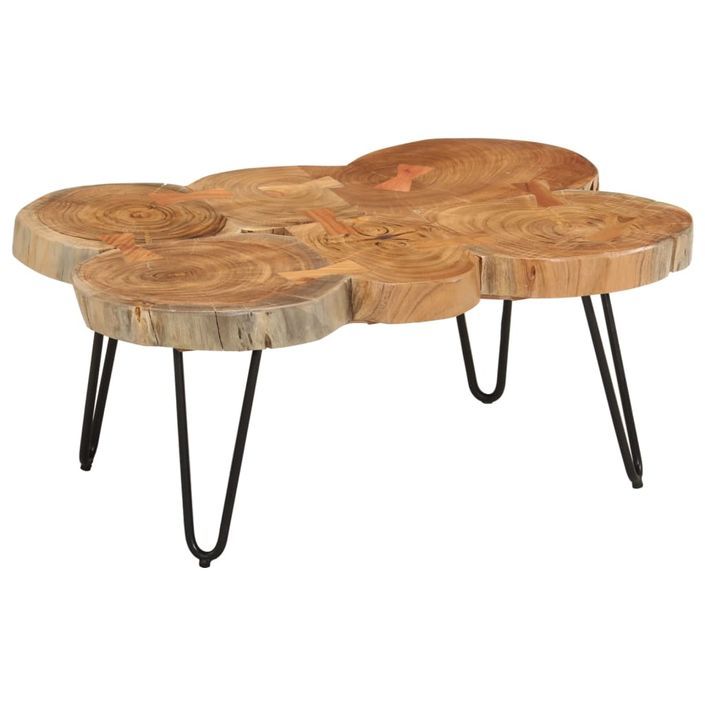 Table basse 36 cm 6 troncs bois d'acacia massif - Photo n°7