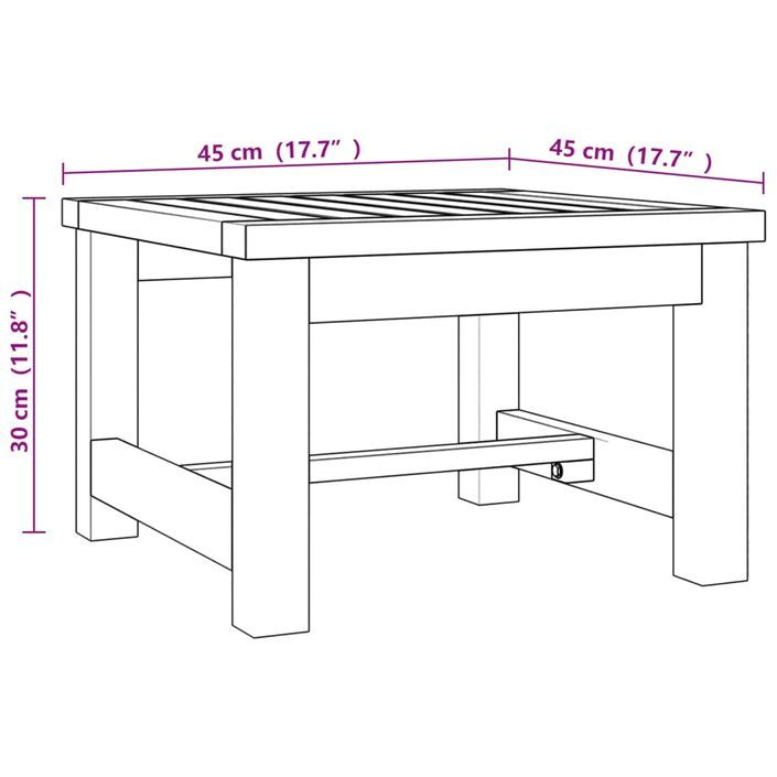 Table basse 45x45x30 cm bois massif de teck - Photo n°7