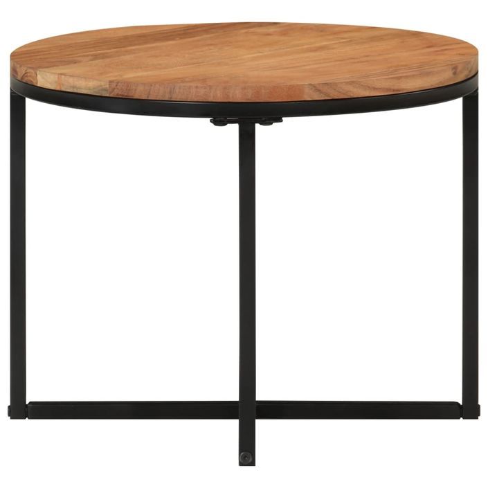 Table basse 45x45x35 cm bois massif acacia et fer - Photo n°2