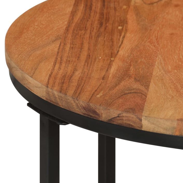 Table basse 45x45x35 cm bois massif acacia et fer - Photo n°4