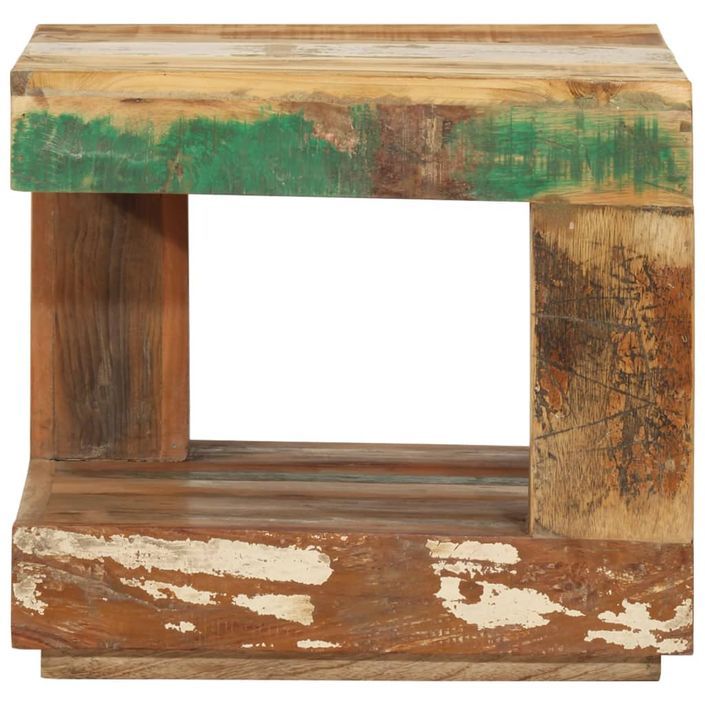 Table basse 45x45x40 cm Bois de récupération massif - Photo n°2