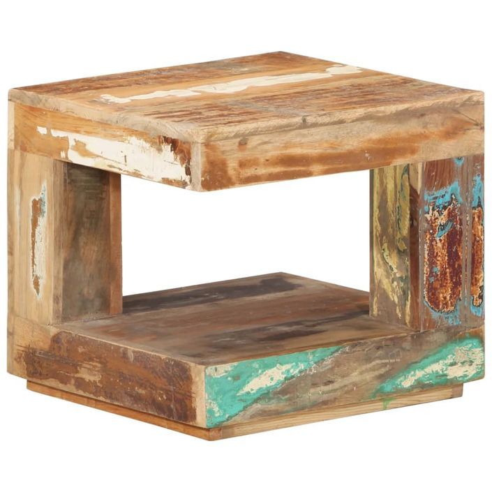 Table basse 45x45x40 cm Bois de récupération massif - Photo n°9