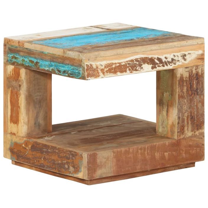 Table basse 45x45x40 cm Bois de récupération massif - Photo n°11