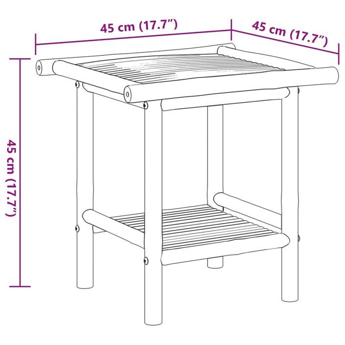 Table basse 45x45x45 cm bambou - Photo n°8