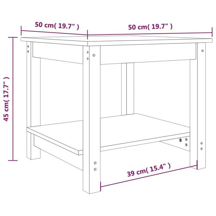 Table basse 50x50x45 cm Bois massif de pin - Photo n°7