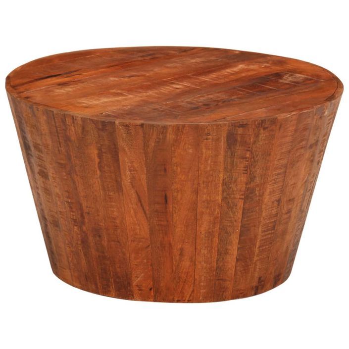 Table basse Ø 52x30 cm bois de manguier brut massif - Photo n°1
