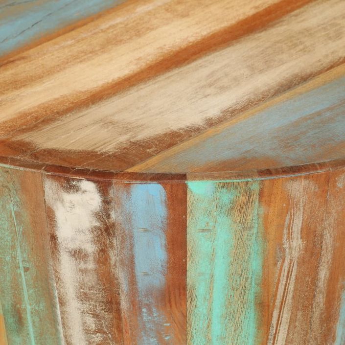 Table basse Ø52x30 cm bois de récupération massif - Photo n°4