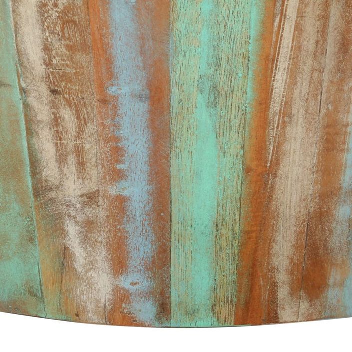 Table basse Ø52x30 cm bois de récupération massif - Photo n°5