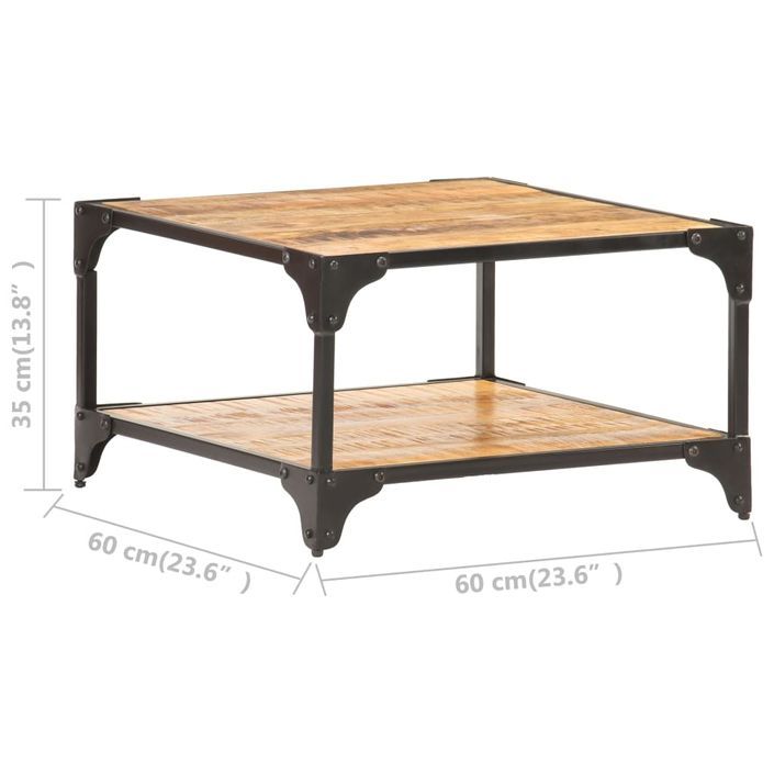 Table basse 60x60x35 cm Bois de manguier massif - Photo n°6