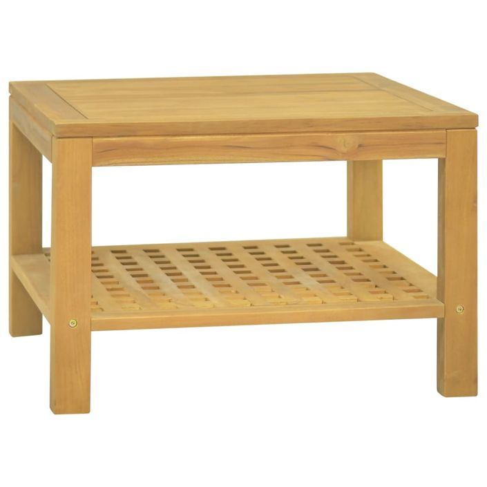 Table basse 60x60x40 cm Bois massif de teck - Photo n°1