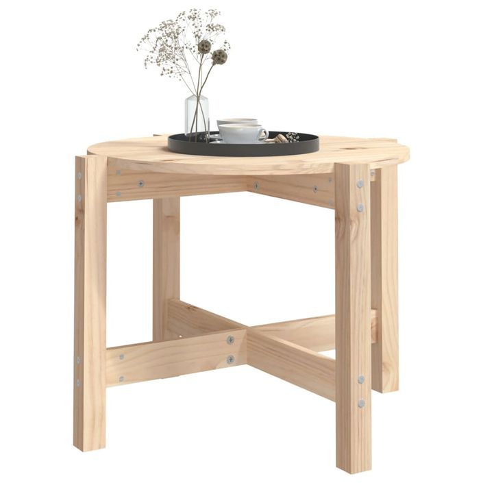 Table basse Ø 62,5x45 cm Bois massif de pin - Photo n°4