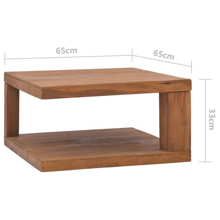 Table basse 65x65x33 cm Bois de teck solide - Photo n°8