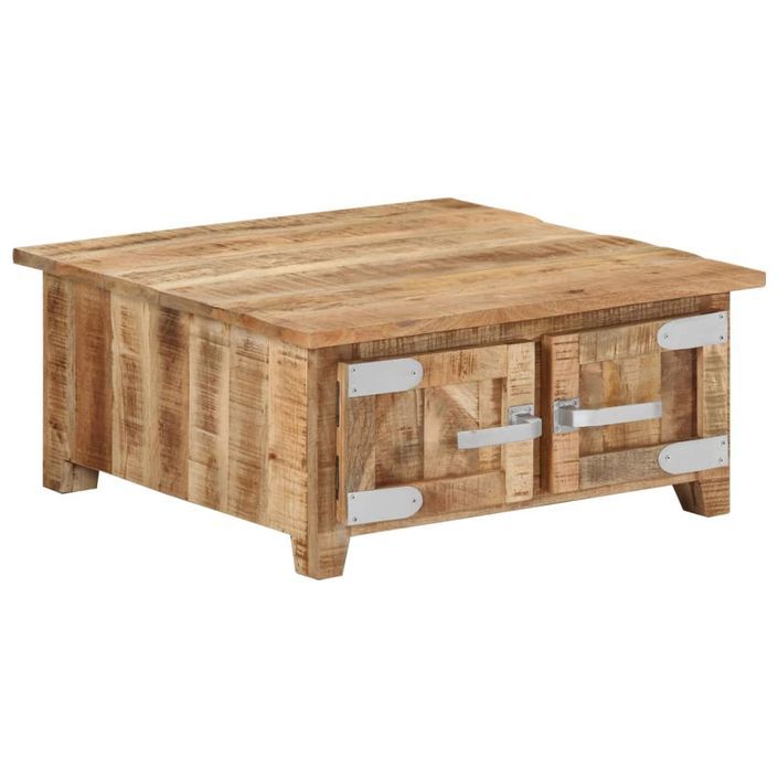 Table basse 67x67x30 cm Bois de manguier massif - Photo n°1