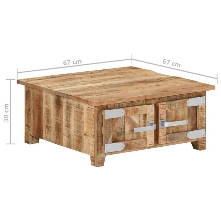 Table basse 67x67x30 cm Bois de manguier massif - Photo n°8