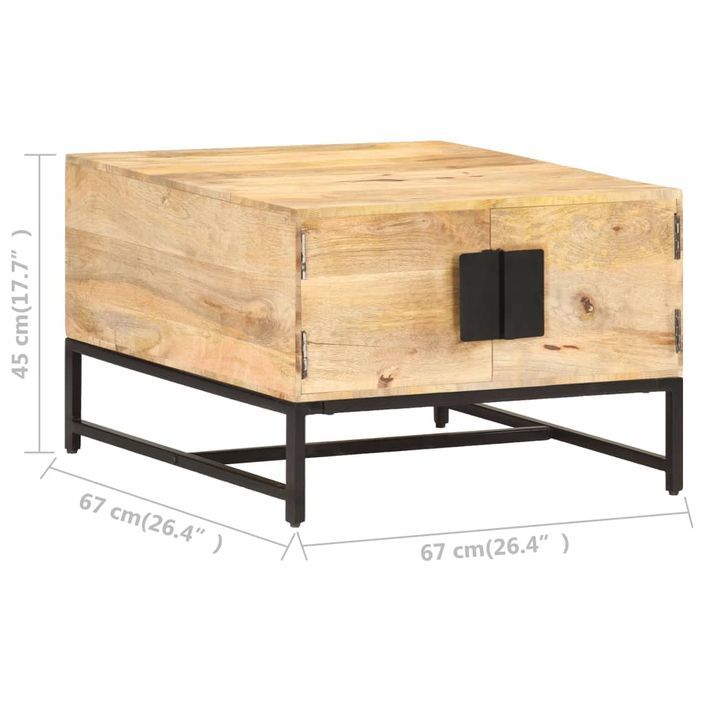 Table basse 67x67x45 cm Bois de manguier massif - Photo n°7