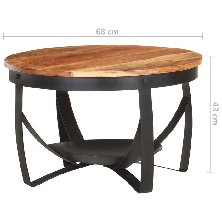 Table basse Ø68x43 cm Bois d'acacia solide - Photo n°6